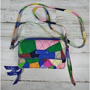 Vera Bradley Quilted All In One Crossbody Wristlet Wallet Purse Pop Art Design